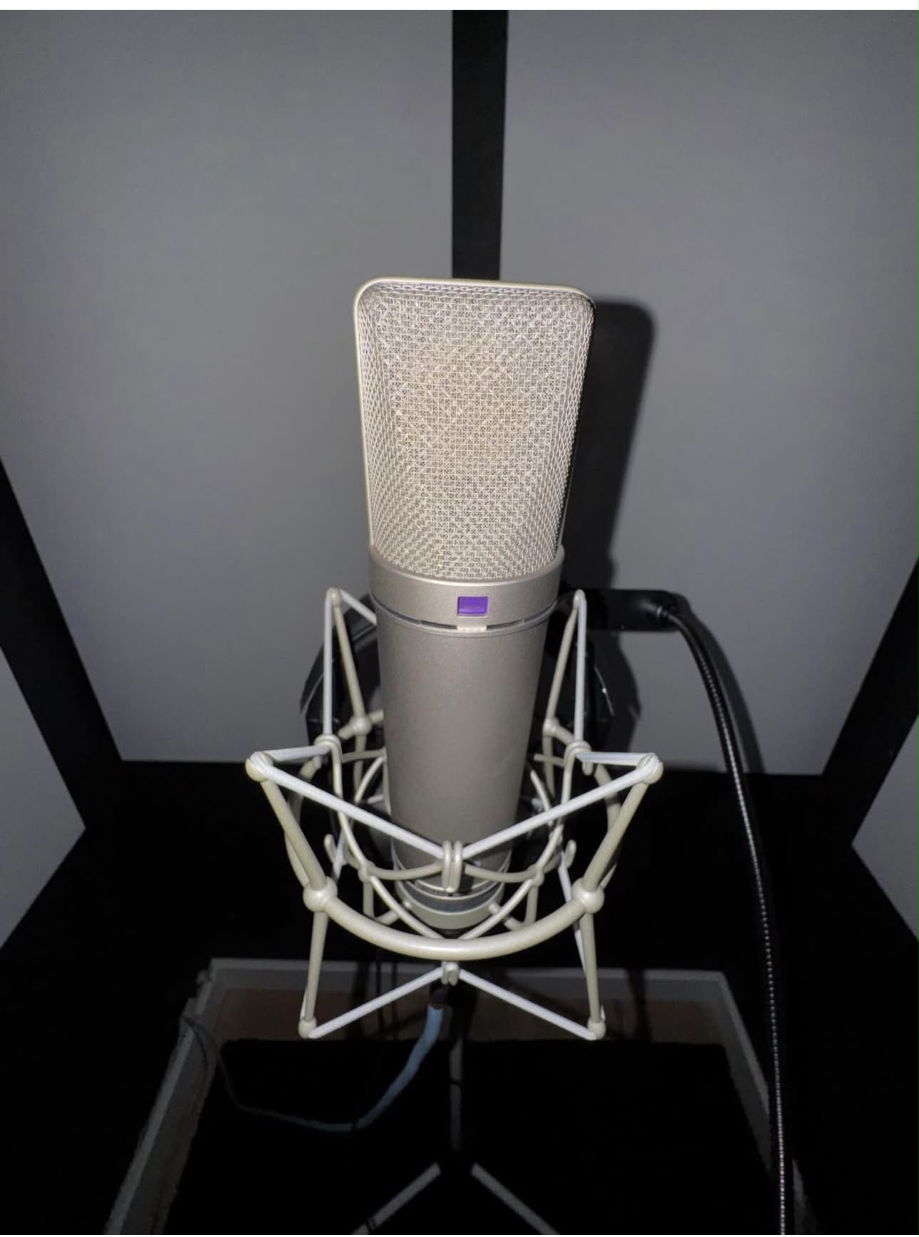 Mikrofon Neumann U87 AI w kabinie wokalnej